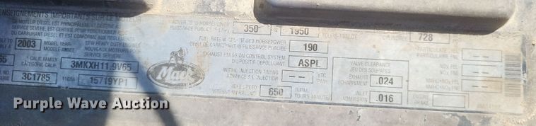 image for item DQ3708 2003 Mack RD688S dump truck