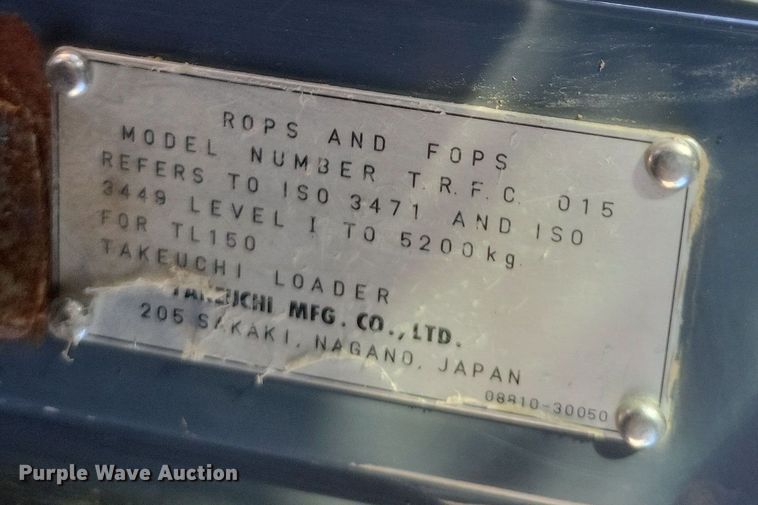 image for item DQ3709 2007 Takeuchi  TL150 tracked skid steer loader