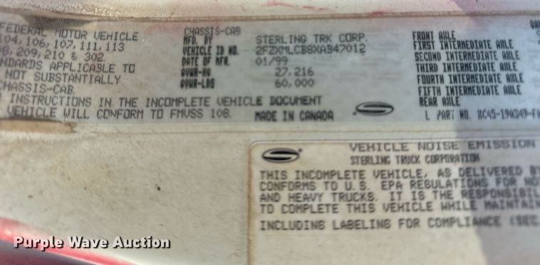 image for item DT2097 1999 Sterling  L-Line ready mix truck