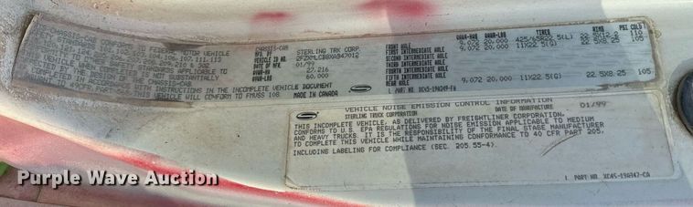 image for item DT2097 1999 Sterling  L-Line ready mix truck