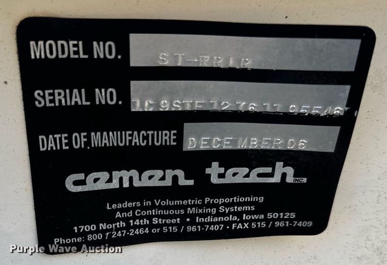 image for item DT2101 2006 Cementech ST-TRLR concrete silo