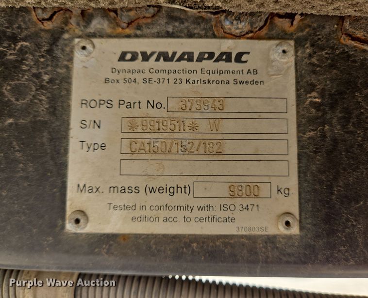 image for item DT5302 2006 Dynapac   CA152PD single drum roller