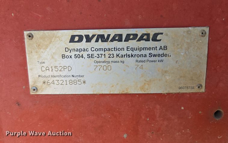 image for item DT5302 2006 Dynapac   CA152PD single drum roller