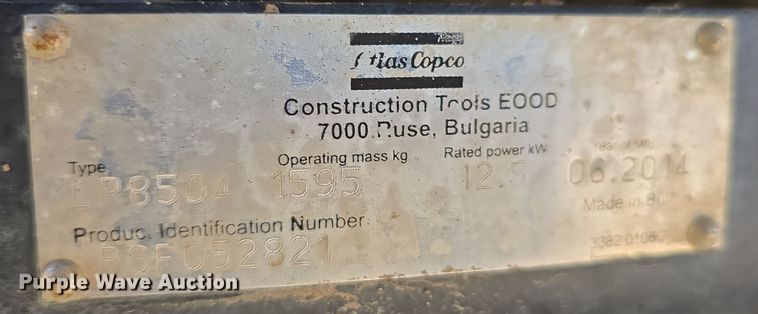 image for item DW3759 2014 Atlas Copco DynaPac LP8504 trench compactor