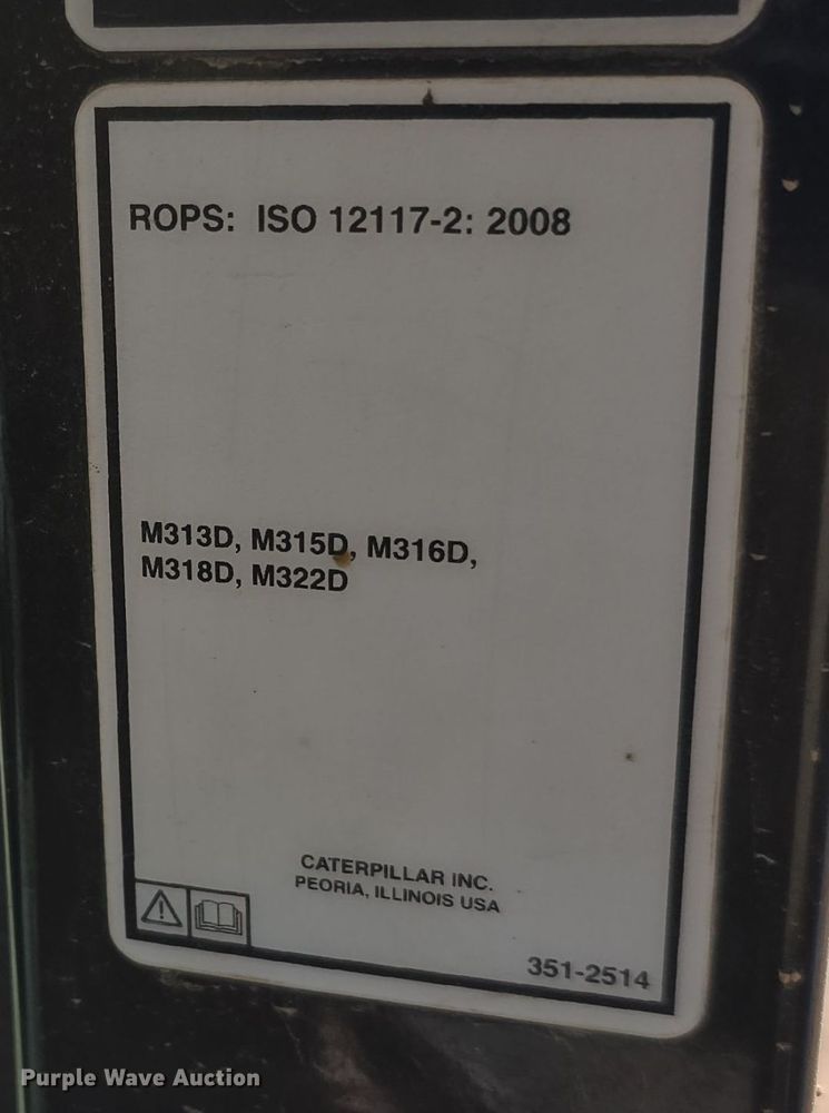 image for item DW3761 2010 Caterpillar M316D wheeled excavator