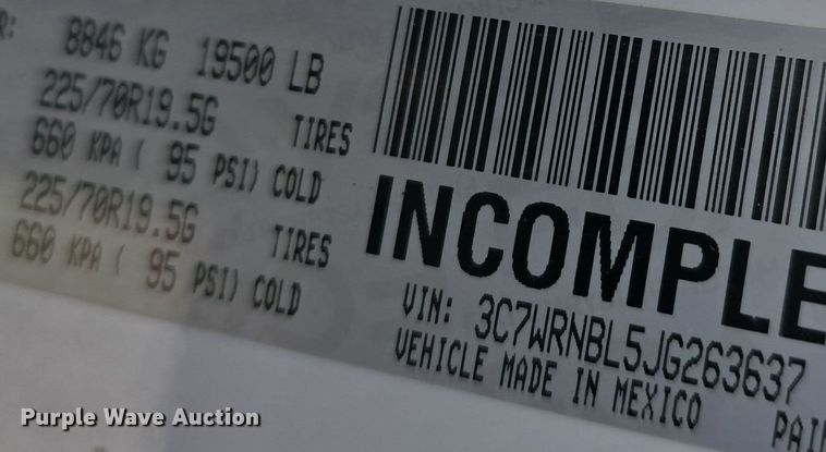 image for item DW3815 2018 Dodge Ram 5500HD utility / service truck