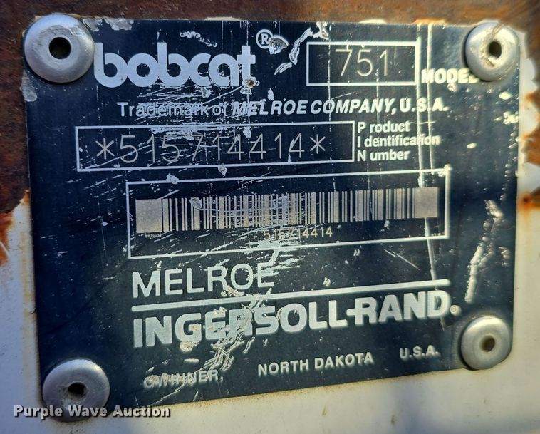 image for item DW3856 1998 Bobcat 751 skid steer loader