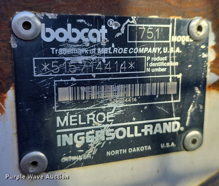 image for item DW3856 1998 Bobcat 751 skid steer loader