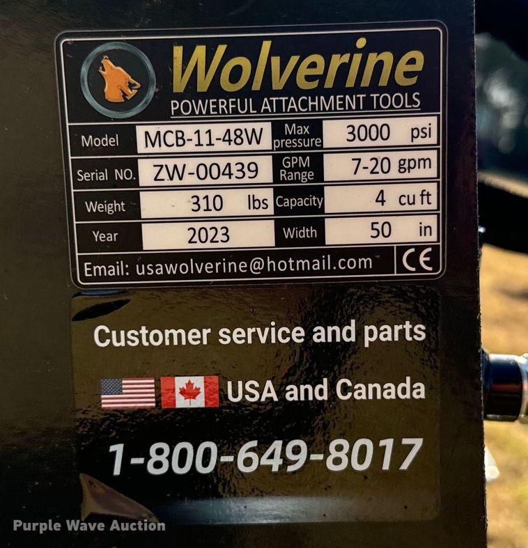 image for item DX3527 2023 Wolverine  MCB-11-48W compact utility loader four-in-one bucket