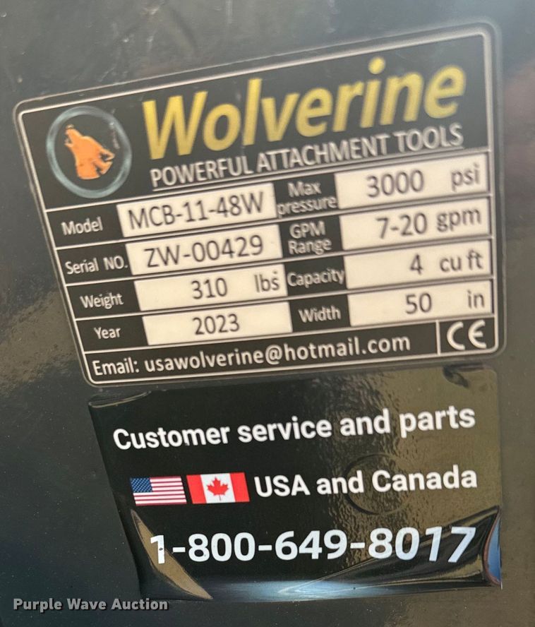 image for item DX3528 2023 Wolverine  MCB-11-48W compact utility loader four-in-one bucket