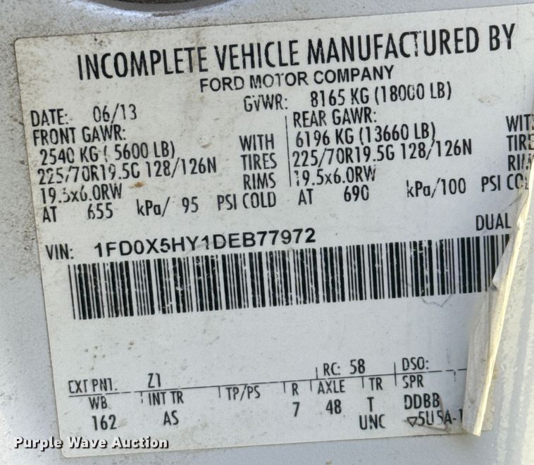 image for item DX3541 2013 Ford F550 Super Duty XL SuperCab utility / service truck