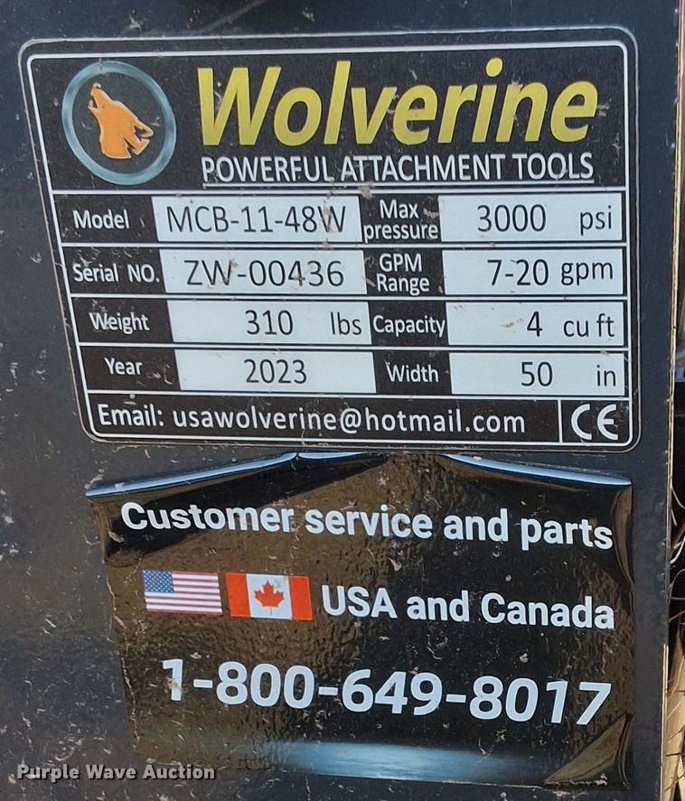 image for item DX3546 2023 Wolverine  MCB-11-48W compact utility loader four-in-one bucket