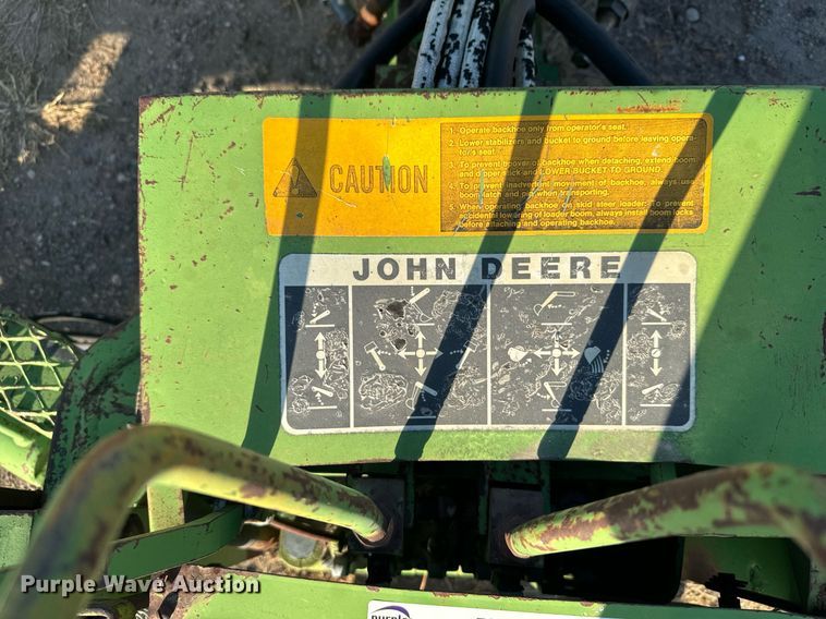 image for item DX3713 John Deere skid steer backhoe