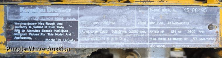 image for item EE8588 1995 Komatsu  WA180-1 wheel loader