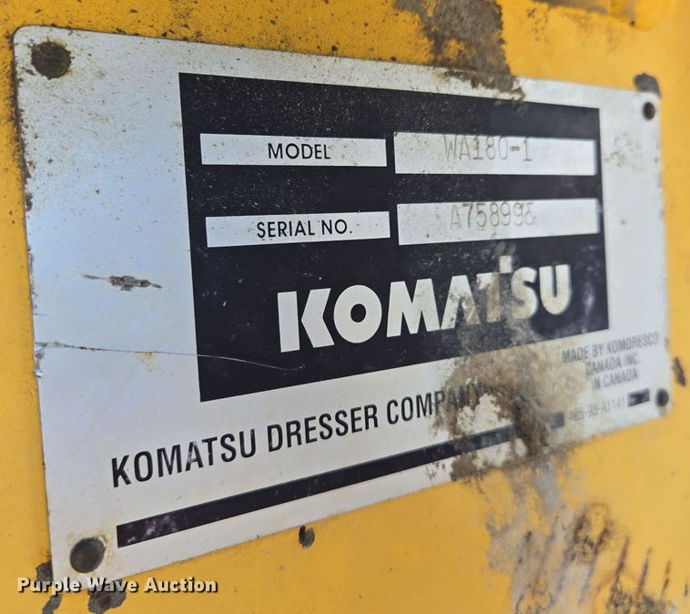 image for item EE8588 1995 Komatsu  WA180-1 wheel loader