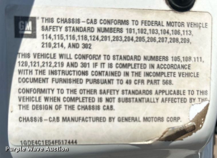 image for item EG1115 2009 GMC C8500 bucket truck