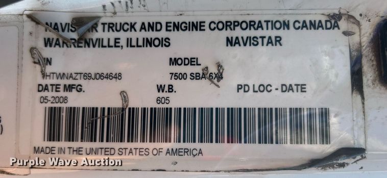 image for item EG1132 2009 International  7500 Crew Cab crane truck