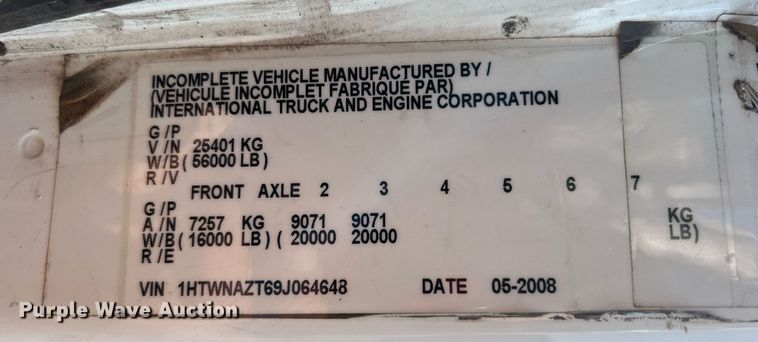 image for item EG1132 2009 International  7500 Crew Cab crane truck