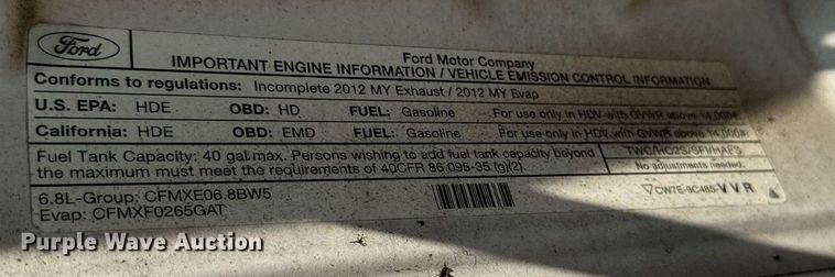 image for item EG6791 2012 Ford F550 Super Duty vacuum truck