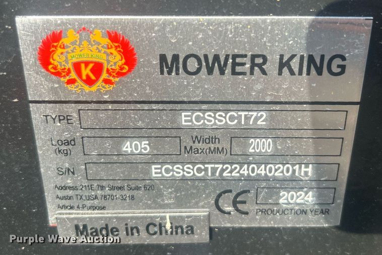 image for item EG7854 2024 Mower King ECSSCT72 skid steer trencher