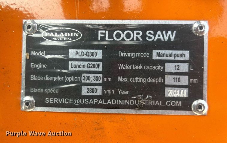 image for item EG7855 2024 Paladin PLD-Q300 concrete saw