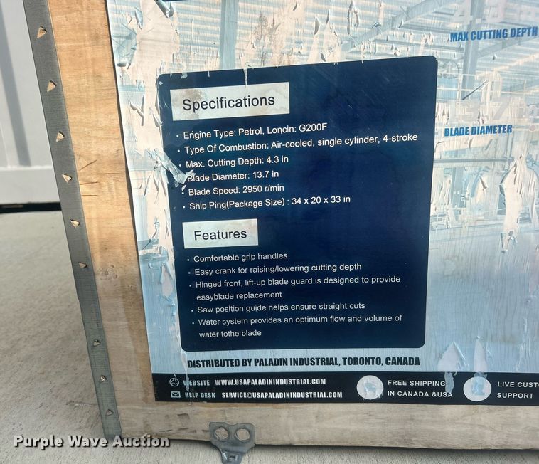 image for item EG7855 2024 Paladin PLD-Q300 concrete saw