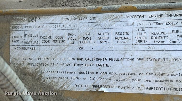 image for item EH2869 1992 Ford LTL9000 dump truck