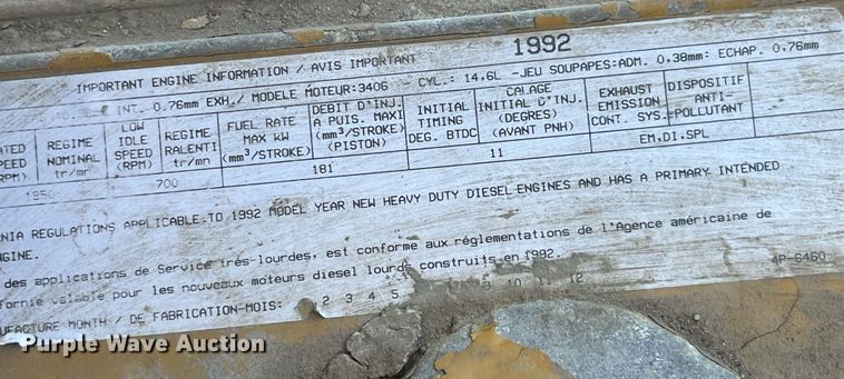 image for item EH2869 1992 Ford LTL9000 dump truck