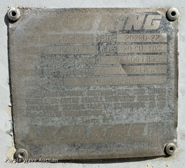 image for item EH2877 1975 Load King bottom dump trailer