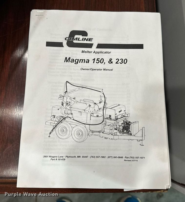 image for item EH7083 2016 Cimline M1 Magma melter applicator 