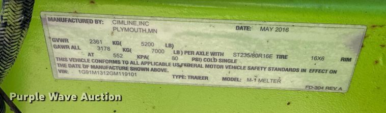 image for item EH7083 2016 Cimline M1 Magma melter applicator 