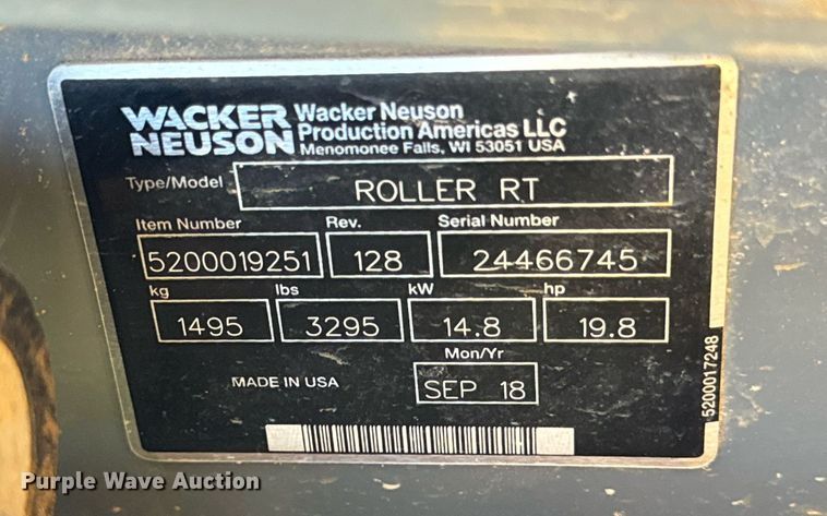 image for item EH7085 Wacker Neuson RTSC3 trench compactor