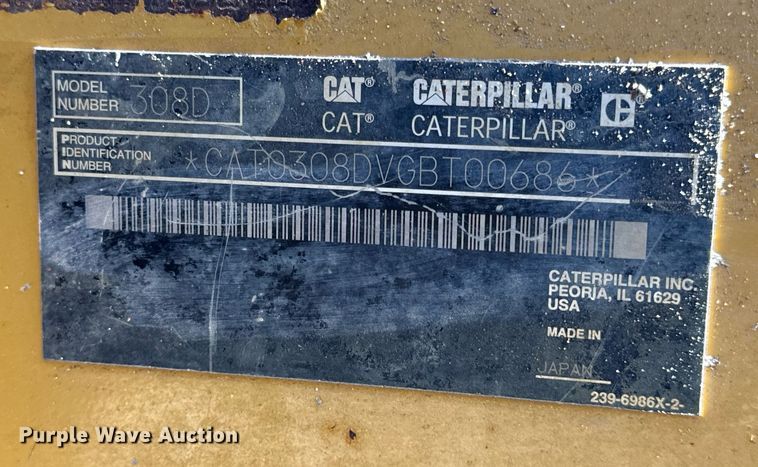 image for item EH7090 2012 Caterpillar 308D CR excavator