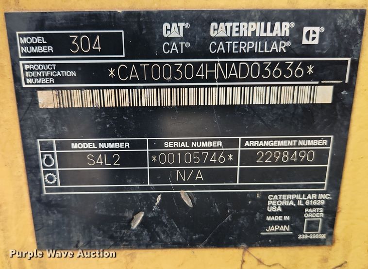 image for item EI8436 2005 Caterpillar  304 CR mini excavator