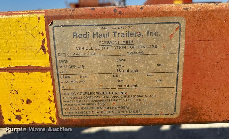 image for item EJ3111 1995 Redi haul reel trailer