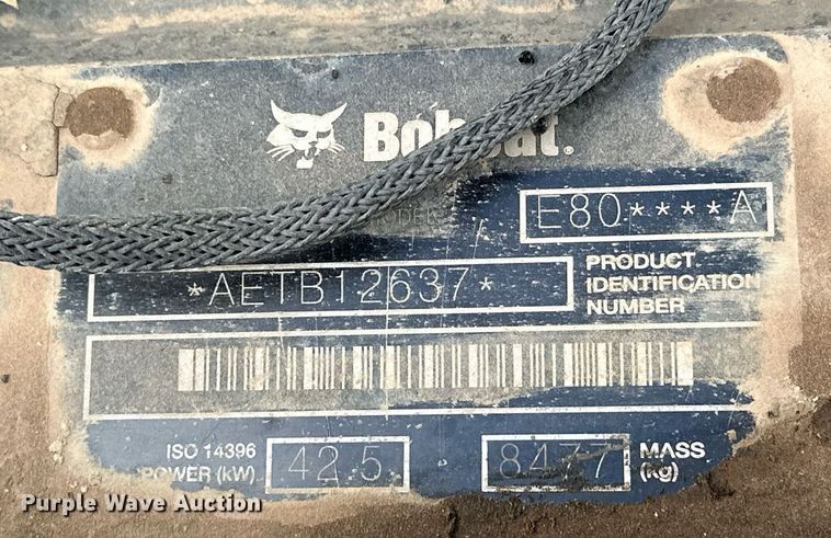 image for item EJ4929 2013 Bobcat  E80 mini excavator