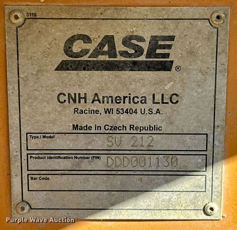 image for item EJ4995 2007 Case SV212 single drum vibratory roller