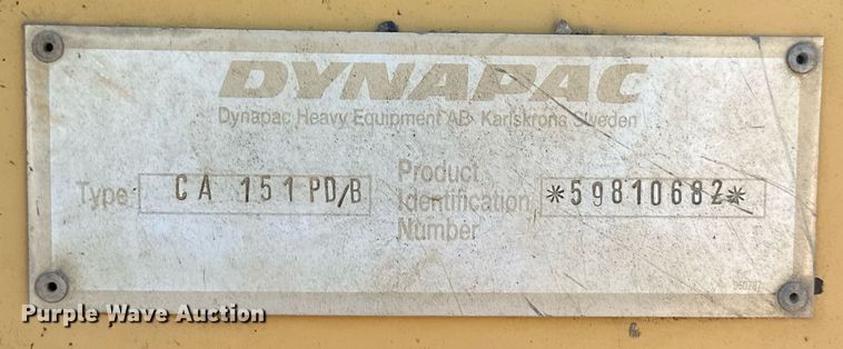 image for item EJ4999 1994 Dynapac  CA151 single drum vibratory roller