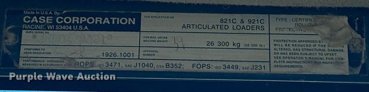 image for item EJ5004 2000 Case 821C loader