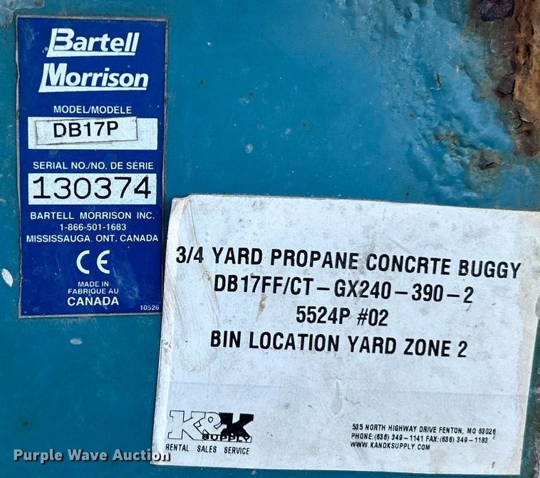 image for item EK3496 Morrison DB17P concrete buggy