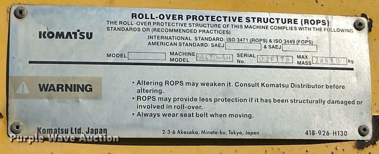image for item EK3515 2003 Komatsu WA470-5H wheel loader