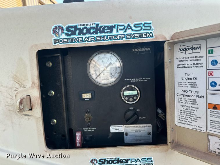 image for item LR9528 2018 Doosan  C185 air compressor