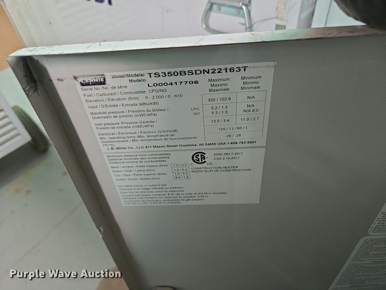 image for item LW9944 (14) L.B. White Premier 350 DF heaters