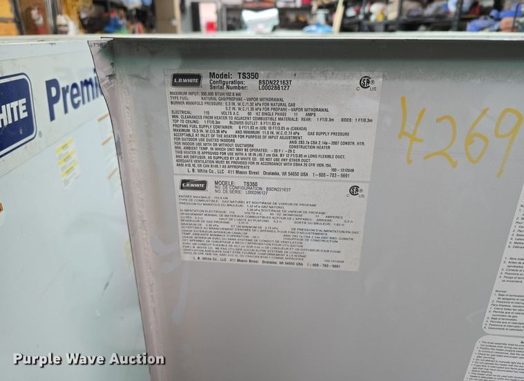 image for item LW9944 (14) L.B. White Premier 350 DF heaters