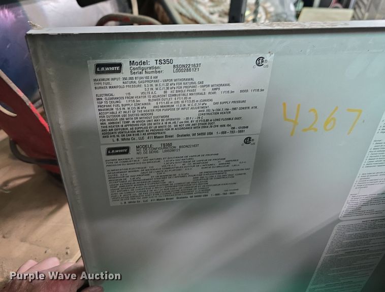 image for item LW9944 (14) L.B. White Premier 350 DF heaters