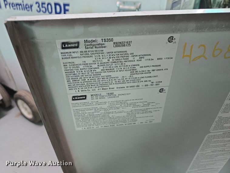 image for item LW9944 (14) L.B. White Premier 350 DF heaters