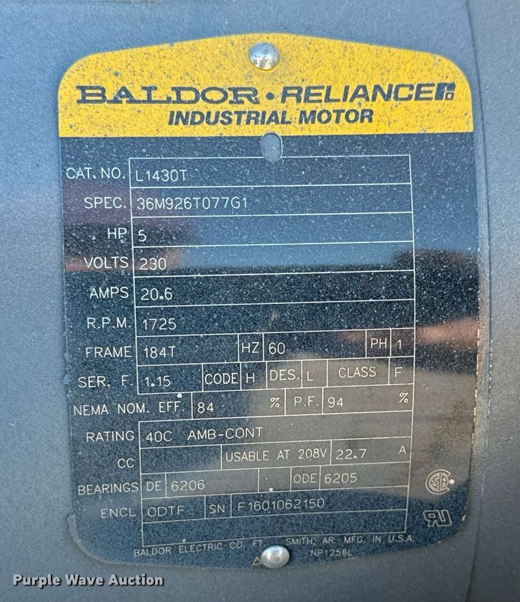 image for item MS9835 1992 American IMC 318VL air compressor