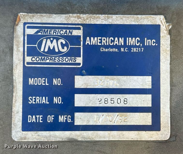 image for item MS9835 1992 American IMC 318VL air compressor