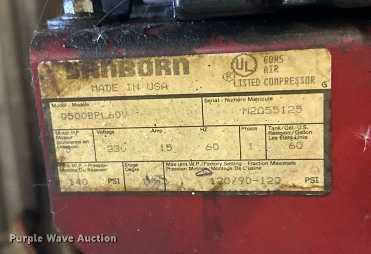 image for item DN0824 Sanborn  Magna Force  air compressor