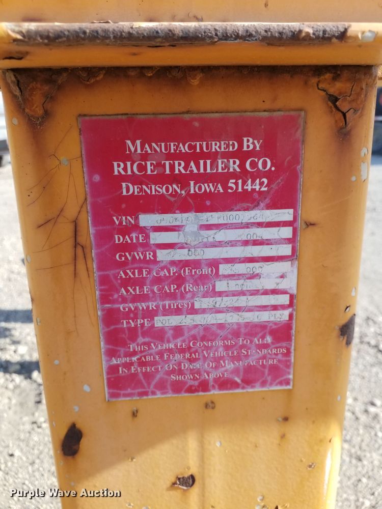 image for item DN3595 2004 Rice Trailer Co. pole trailer
